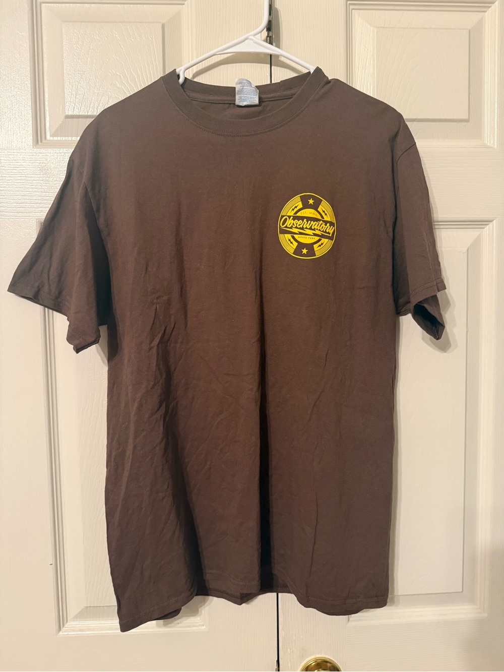 Observatory San Diego Brown Short-Sleeve Graphic T-Shirt with Yellow Logo